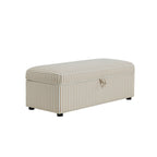Soho Rectangle Ottoman Storage - Sand Stripe - DUSK