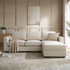 Soho Right Hand Storage Chaise Sofa - Beige - DUSK