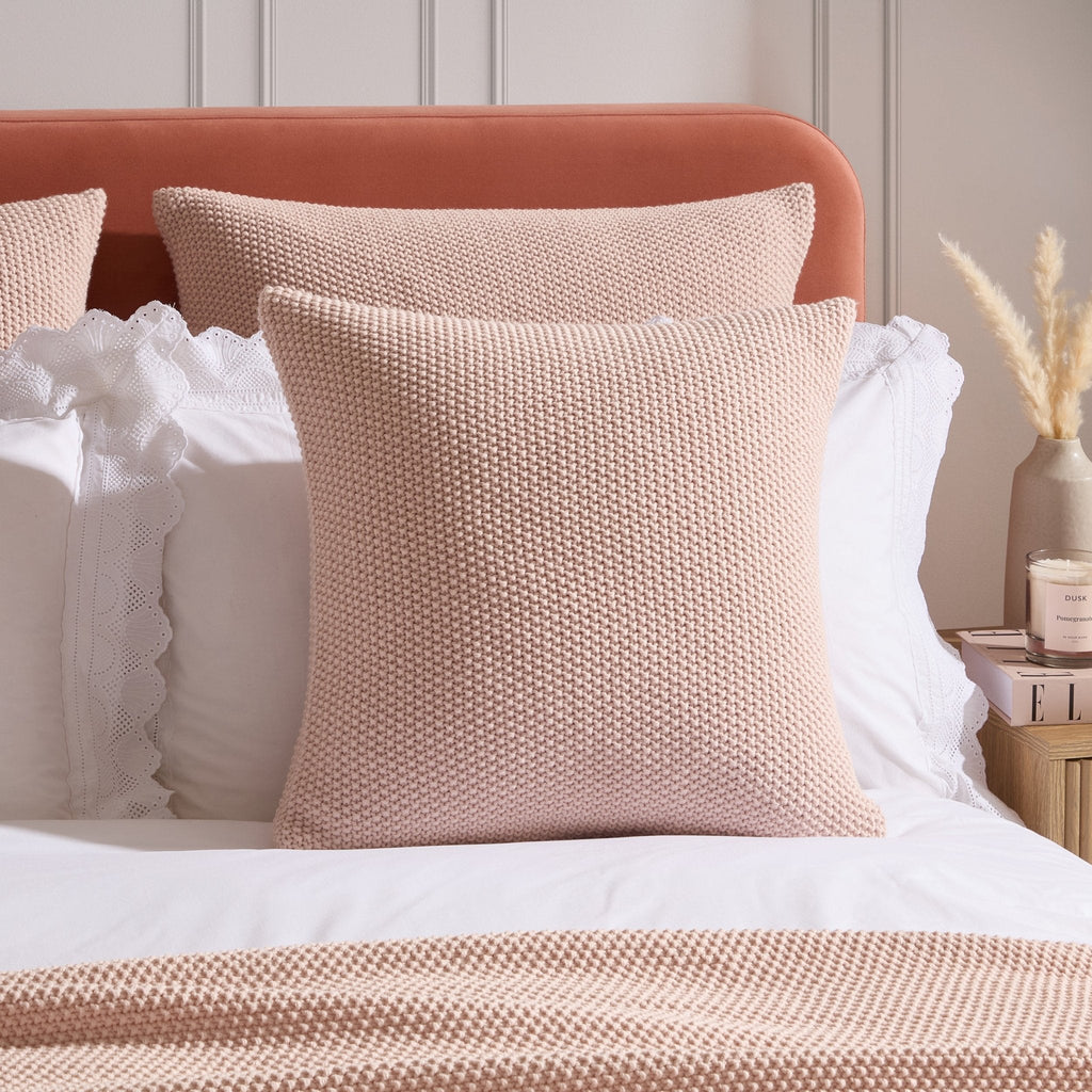 St Ives Light Weight Knit Cushion Cover - Ballet Slipper - DUSK
