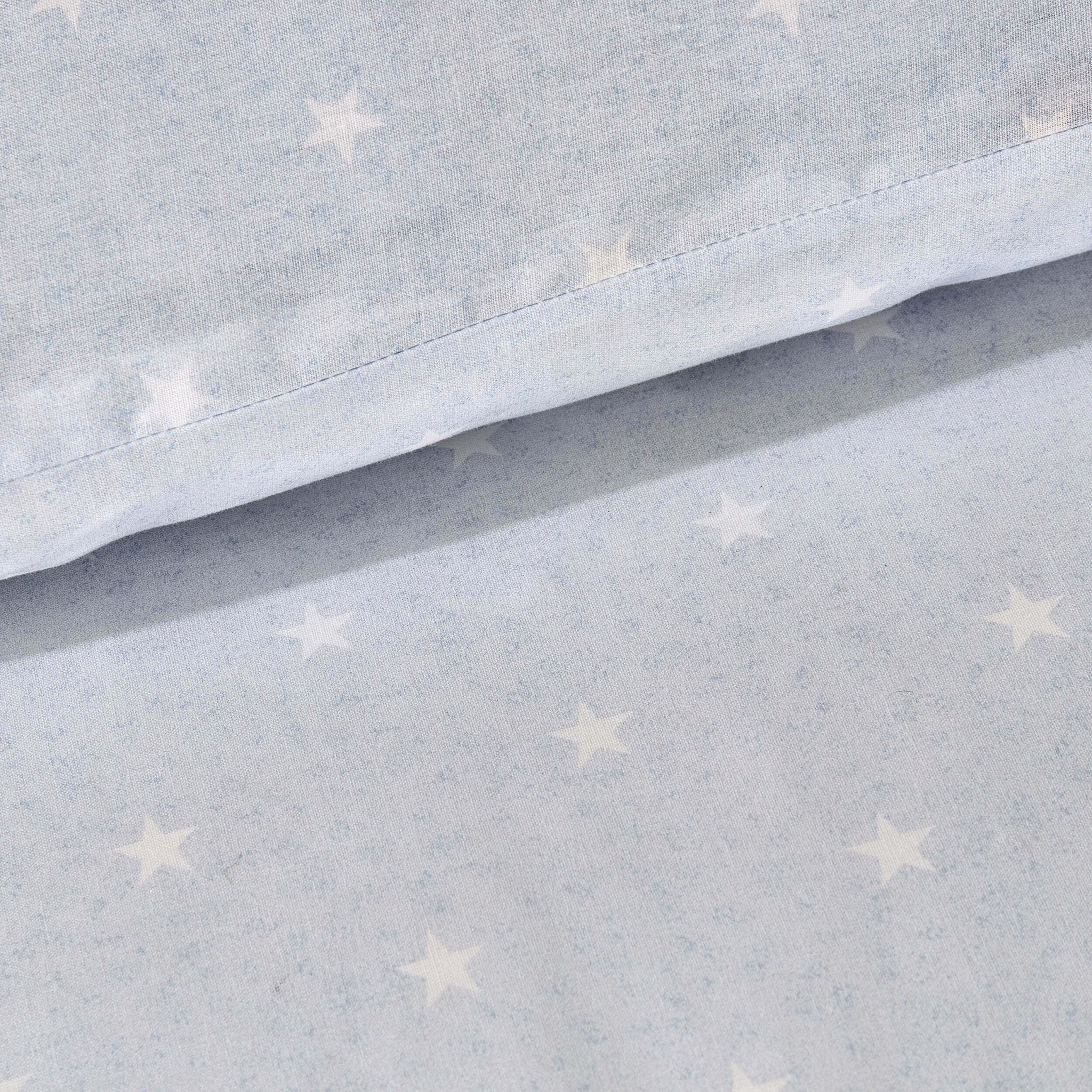 Star 100% Cotton Duvet Cover & Pillowcase set - Light Blue - DUSK
