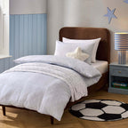 Star 100% Cotton Duvet Cover & Pillowcase set - Light Blue - DUSK