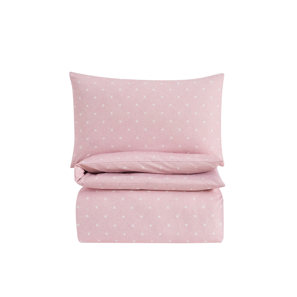 Star 100% Cotton Duvet Cover & Pillowcase set - Light Pink - DUSK