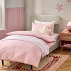 Star 100% Cotton Duvet Cover & Pillowcase set - Light Pink - DUSK