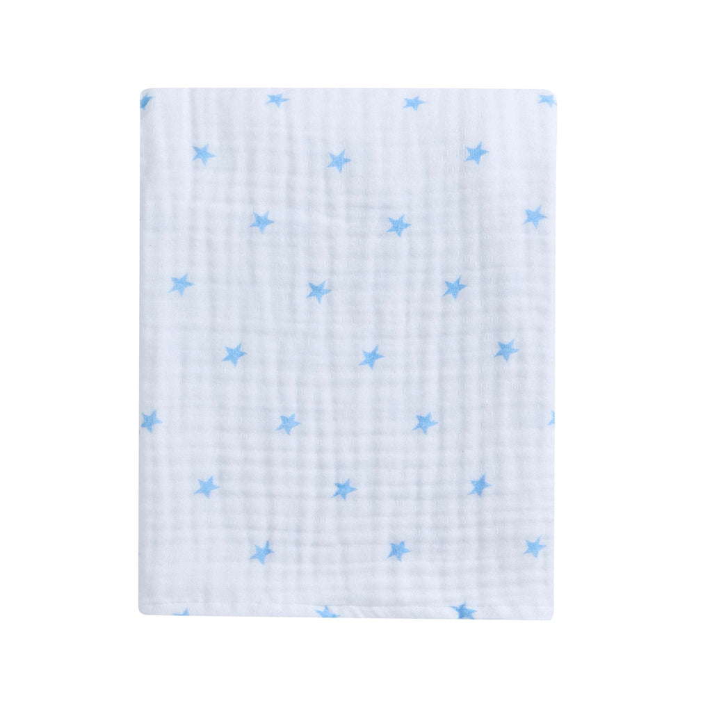 Star Muslin Jacquard 100% Cotton Throw - Light Blue - DUSK
