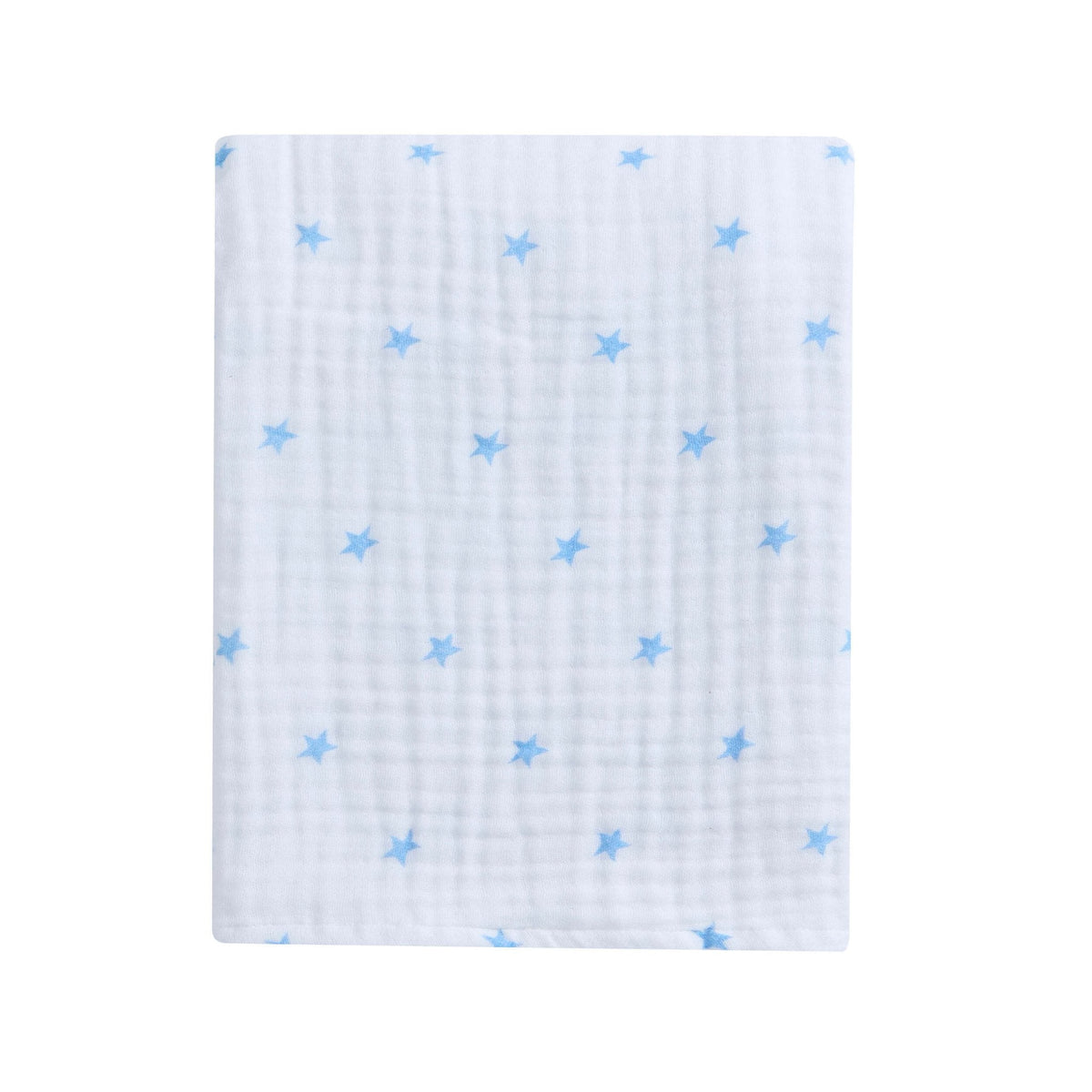 Star Muslin Jacquard 100% Cotton Throw - Light Blue - DUSK