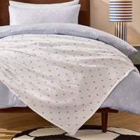 Star Muslin Jacquard 100% Cotton Throw - Light Blue - DUSK