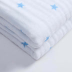 Star Muslin Jacquard 100% Cotton Throw - Light Blue - DUSK