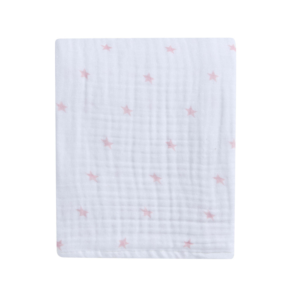 Star Muslin Jacquard 100% Cotton Throw - Light Pink - DUSK