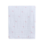 Star Muslin Jacquard 100% Cotton Throw - Light Pink - DUSK