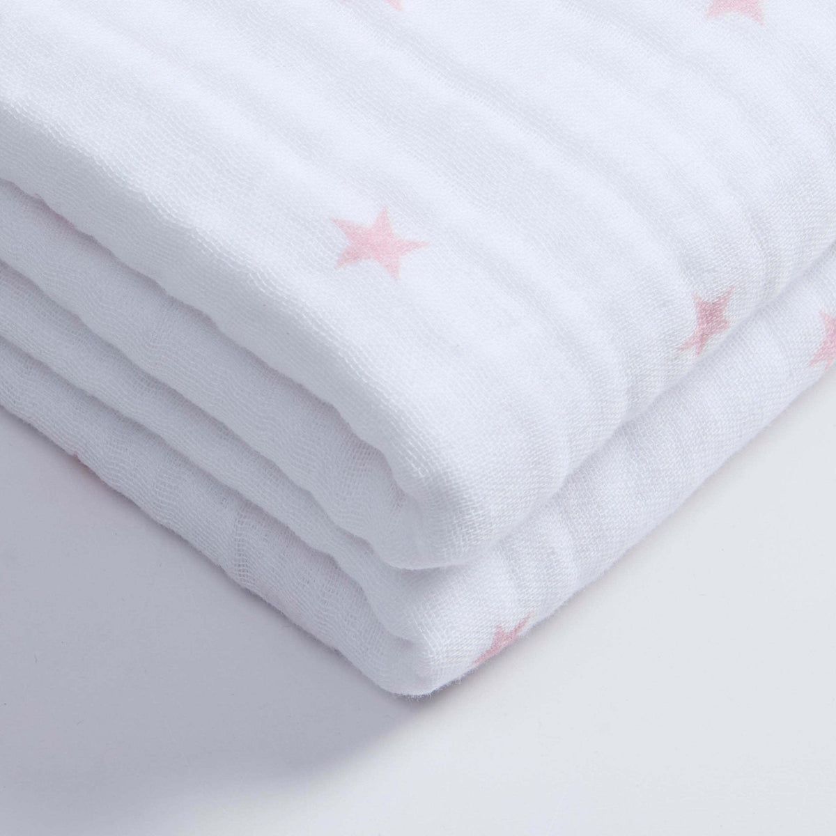 Star Muslin Jacquard 100% Cotton Throw - Light Pink - DUSK