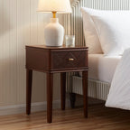 Stockholm Wood Veneer 1 Drawer Nightstand - Walnut - DUSK