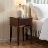Stockholm Wood Veneer 1 Drawer Nightstand - Walnut - DUSK