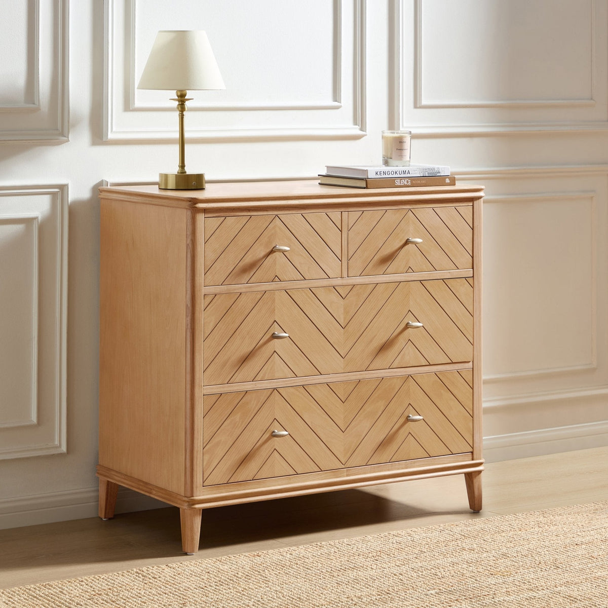 Stockholm Wood Veneer 4 Drawer Chest - Light Wood - DUSK