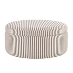 Stockton Round Storage Pouffe - Chocolate Stripe - DUSK