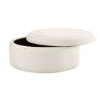 Stockton Round Storage Pouffe - Cream Linen - DUSK