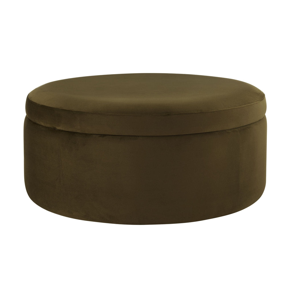 Stockton Round Storage Pouffe - Rich Green - DUSK