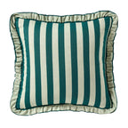 Stripe Frill Edge Cushion Cover - Green - DUSK