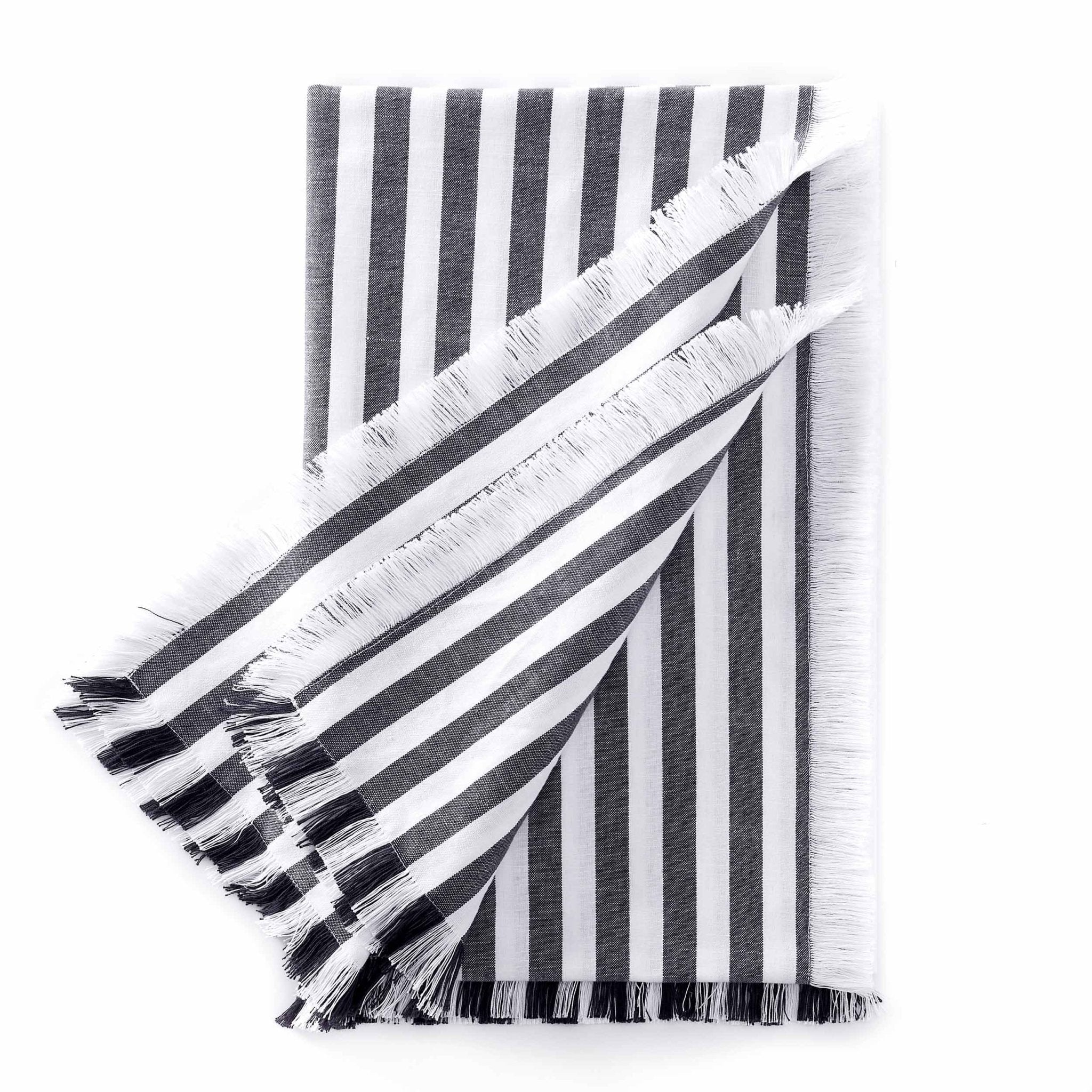 Stripe Fringed Edge Table Runner - Navy - DUSK