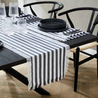 Stripe Fringed Edge Table Runner - Navy - DUSK