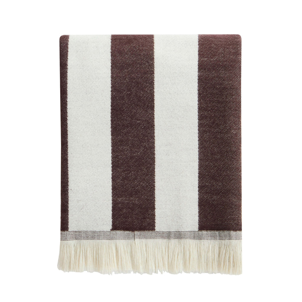 Stripe Throw - Brown/Cream - DUSK