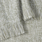 Super Soft Marled Tassel Sofa Throw - Dark Green - DUSK