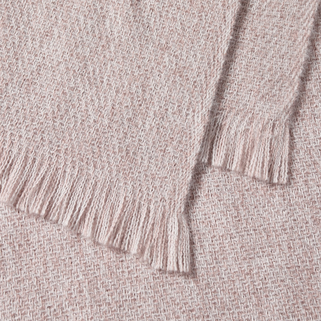 Super Soft Marled Tassel Throw - Blush Pink - DUSK