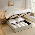 Surrey Ottoman Storage Bed - Sage Stripe - DUSK