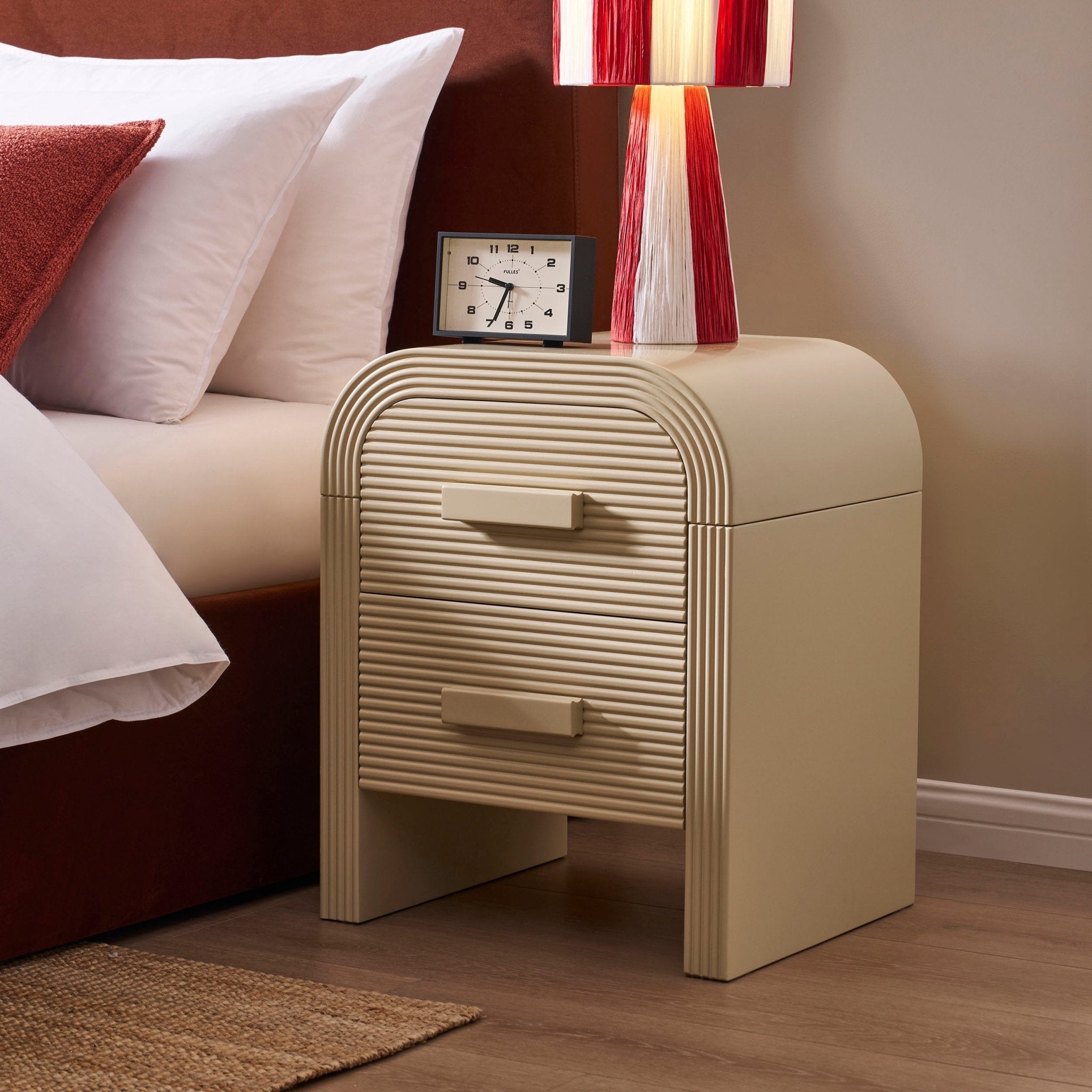 Susie 2 Drawer Bedside Table - Sand - DUSK