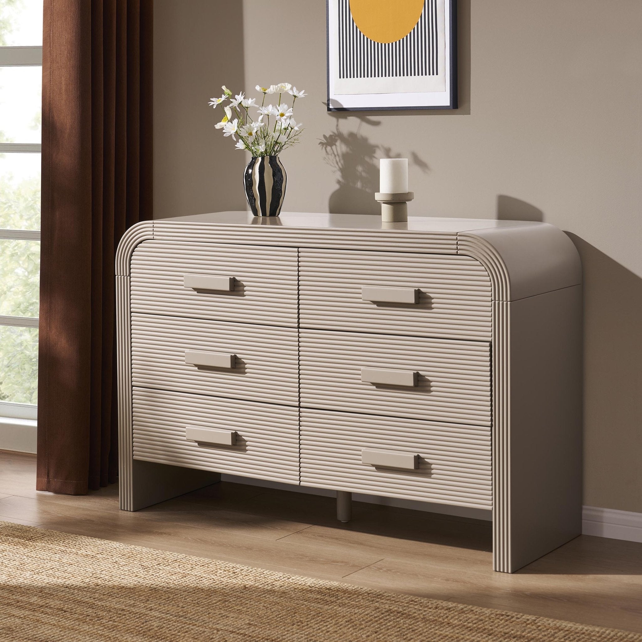 Susie 6 Drawer Chest - Taupe - DUSK