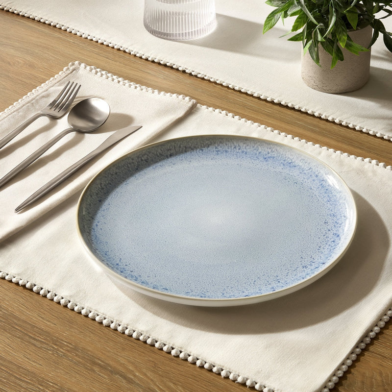 Sutton Stoneware Set of 4 Dinner Plates - Light Blue - DUSK