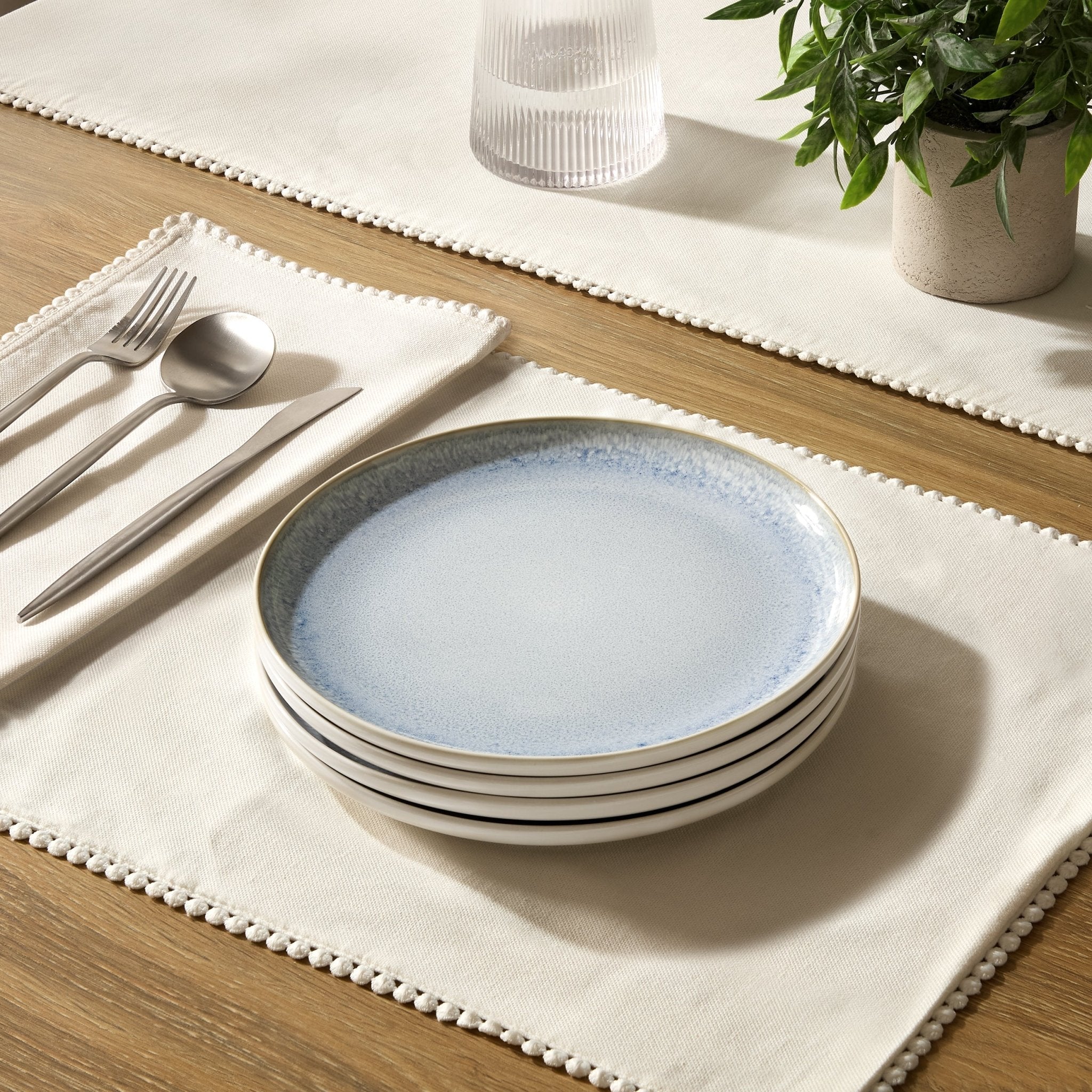 Sutton Stoneware Set of 4 Side Plates - Light Blue - DUSK
