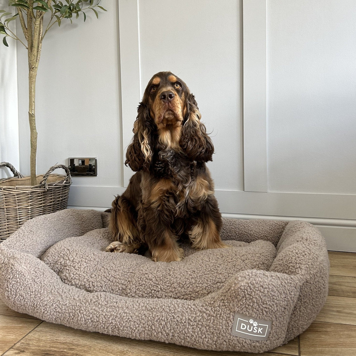 Teddy Basket Dog Bed - Taupe - DUSK