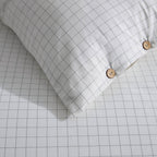 Thea Duvet Cover & Pillowcase Set - Off White/Black - DUSK