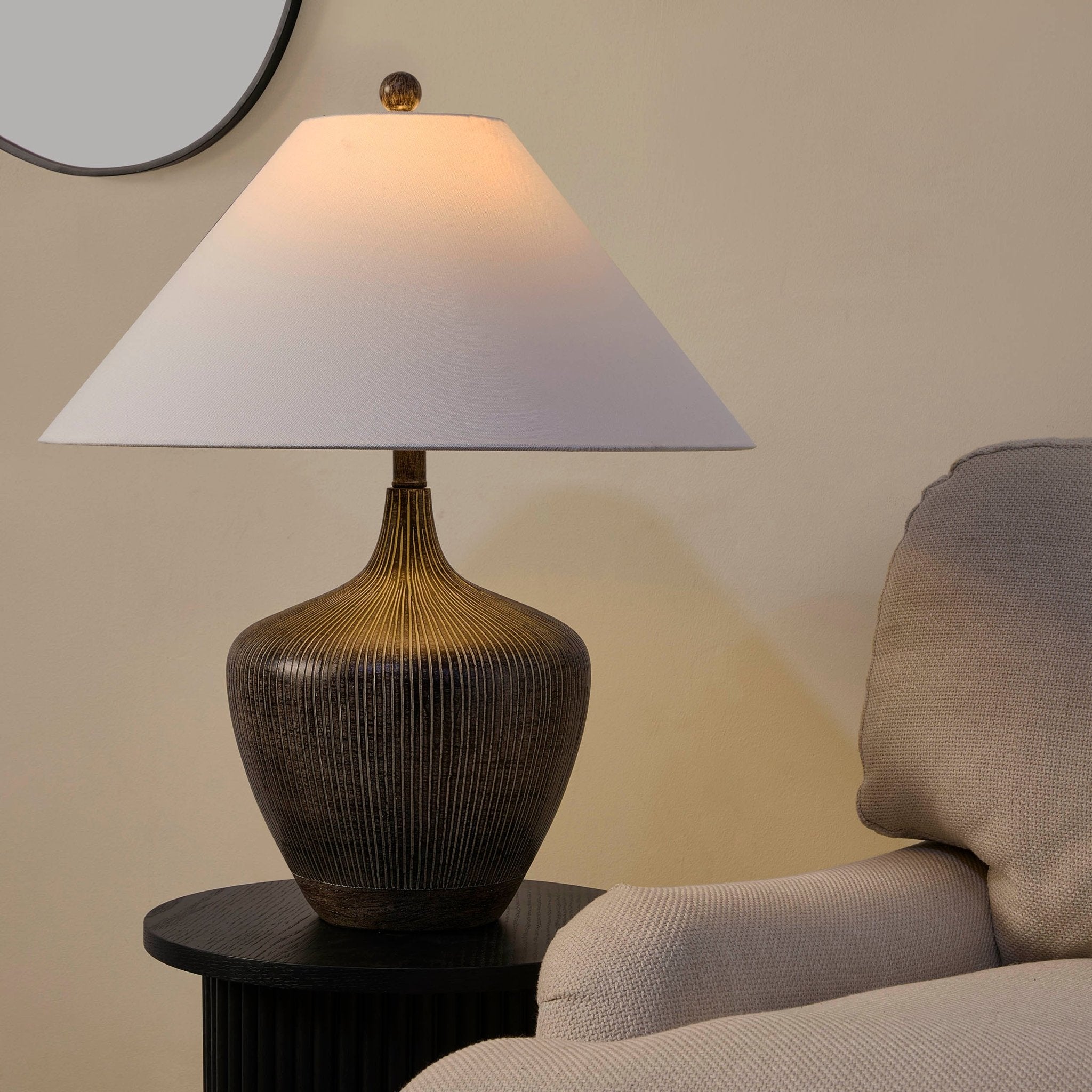 Tribeca Resin Table Lamp - Black - DUSK