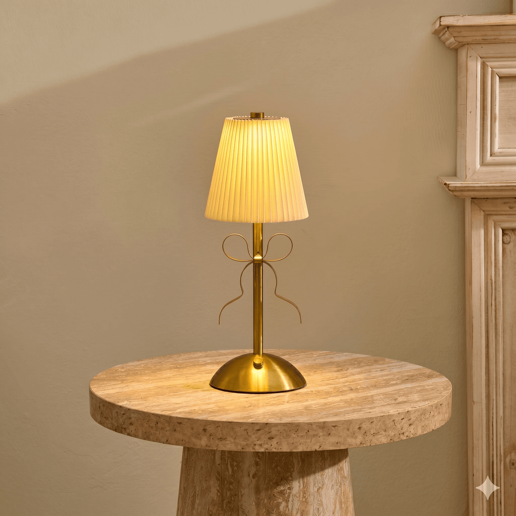 Tru Bow Rechargeable Table Lamp - Gold - DUSK