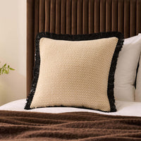 Tufted Chenille Cushion Cover - Cream/Black - DUSK