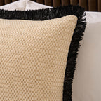 Tufted Chenille Cushion Cover - Cream/Black - DUSK