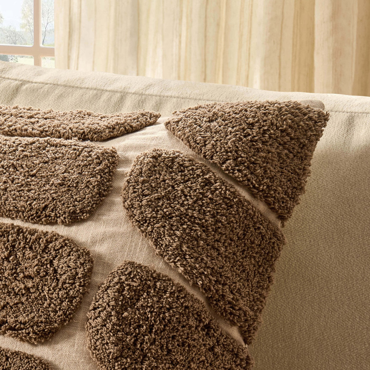 Tufted Pattern Sofa Cushion Cover - Taupe - DUSK
