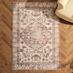 Uma Persian Style Machine Washable Rug - Brown - DUSK
