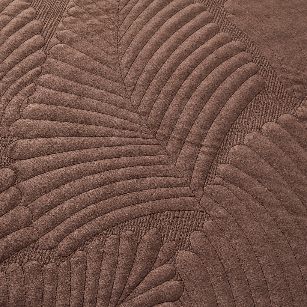 Valletta Leaf Matelasse Cushion Cover - Chocolate - DUSK