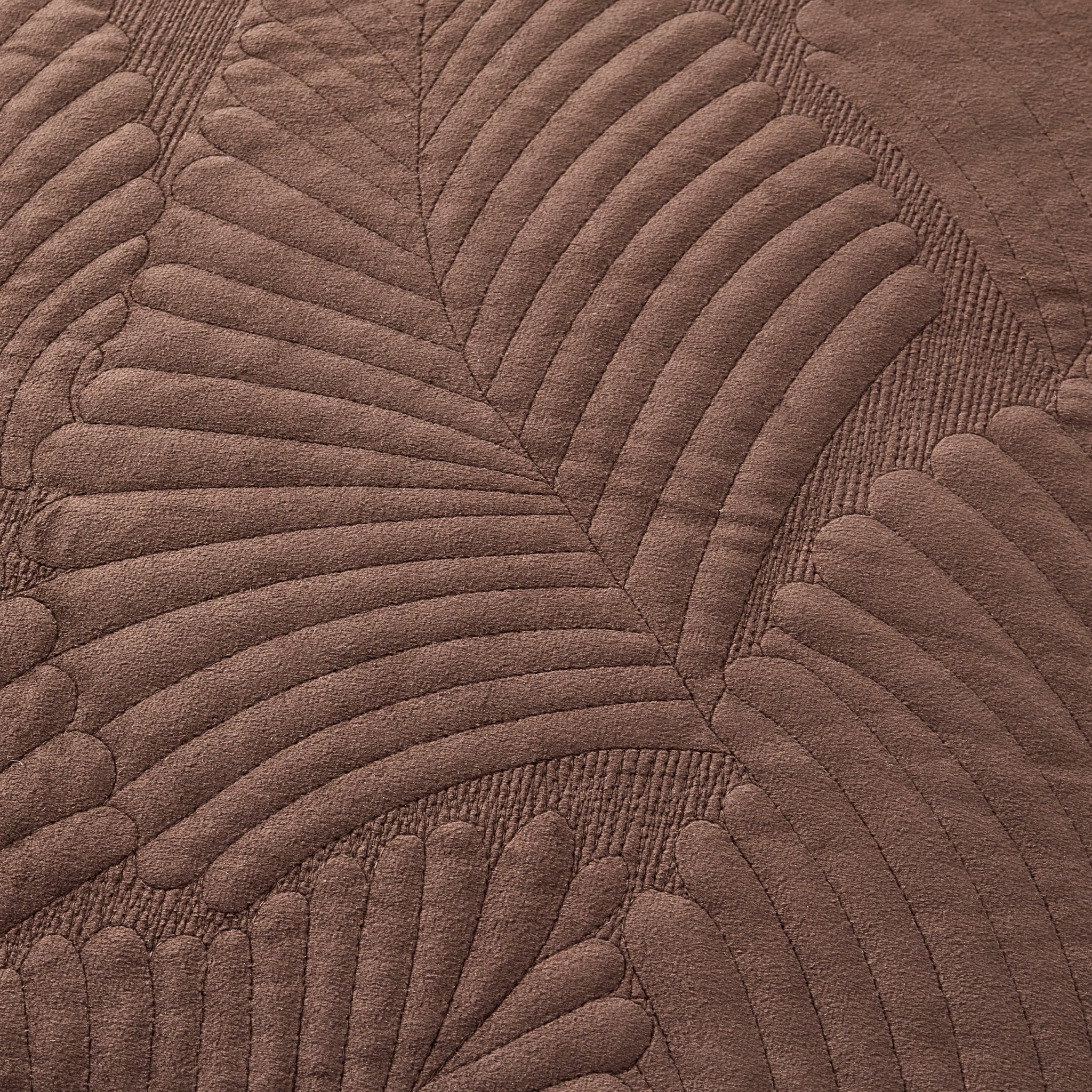 Valletta Leaf Matelasse Cushion Cover - Chocolate - DUSK