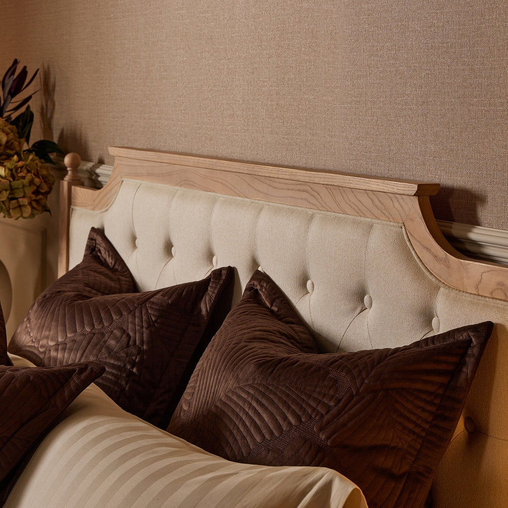 Valletta Leaf Matelasse Cushion Cover - Chocolate - DUSK