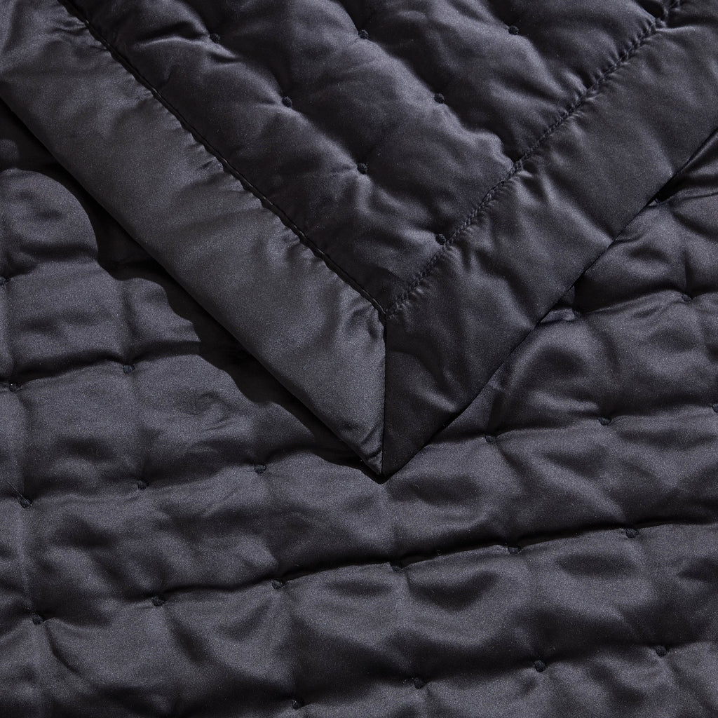 Vienna Quilted Bedspread 2.5m x 2.6m - Black - DUSK