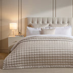 Vienna Quilted Satin Bedspread 2.5m x 2.6m - Champagne - DUSK