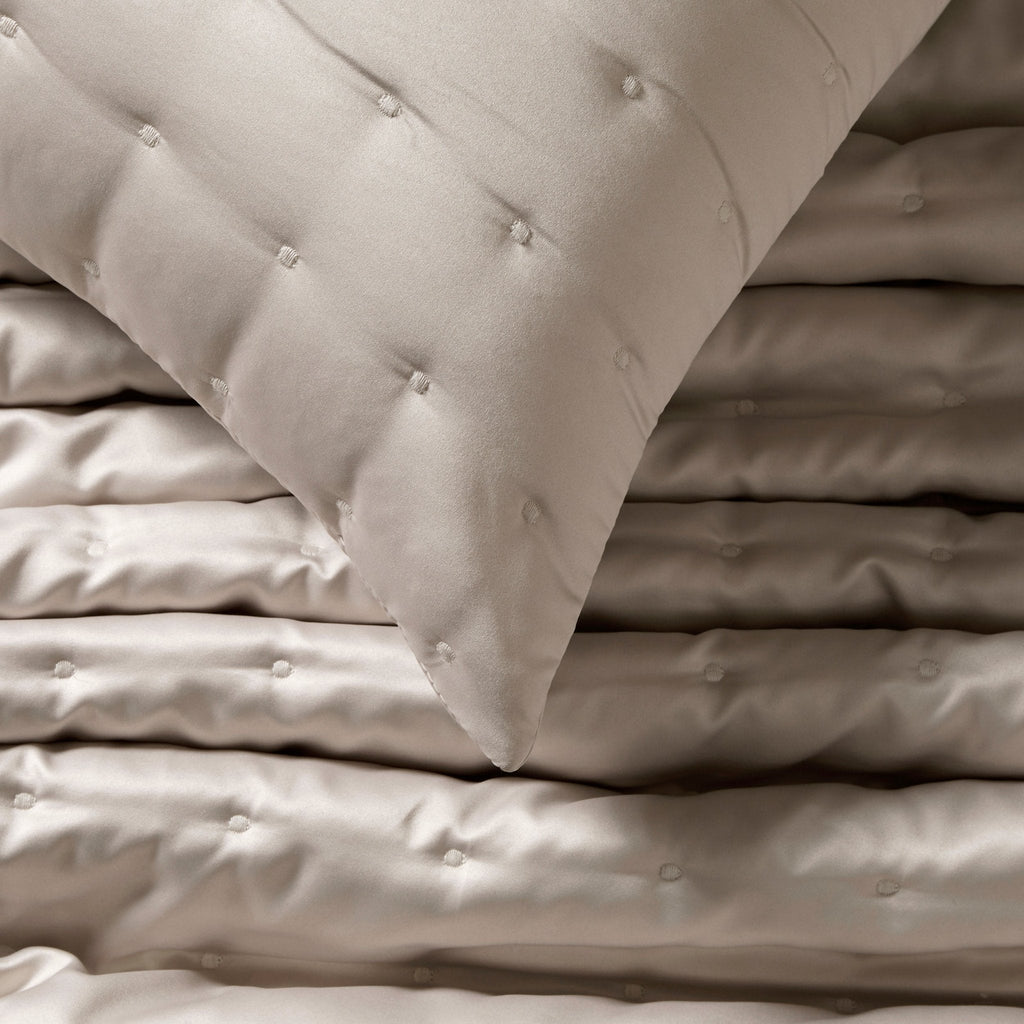 Vienna Quilted Satin Cushion Cover - Champagne - DUSK