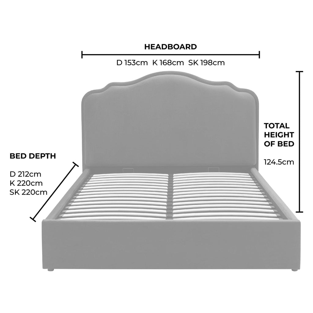 Wiltshire Chenille Ottoman Storage Bed - Light Grey - DUSK