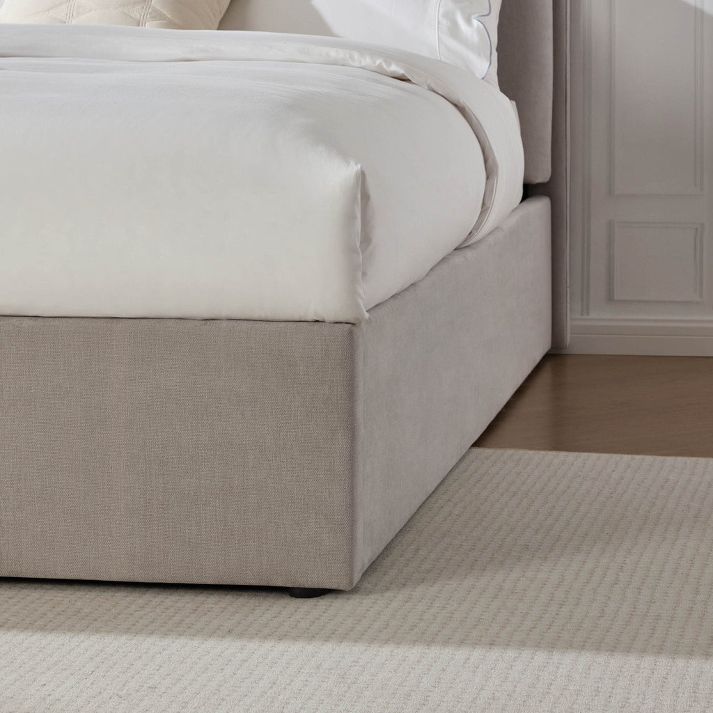 Wiltshire Chenille Ottoman Storage Bed - Light Grey - DUSK