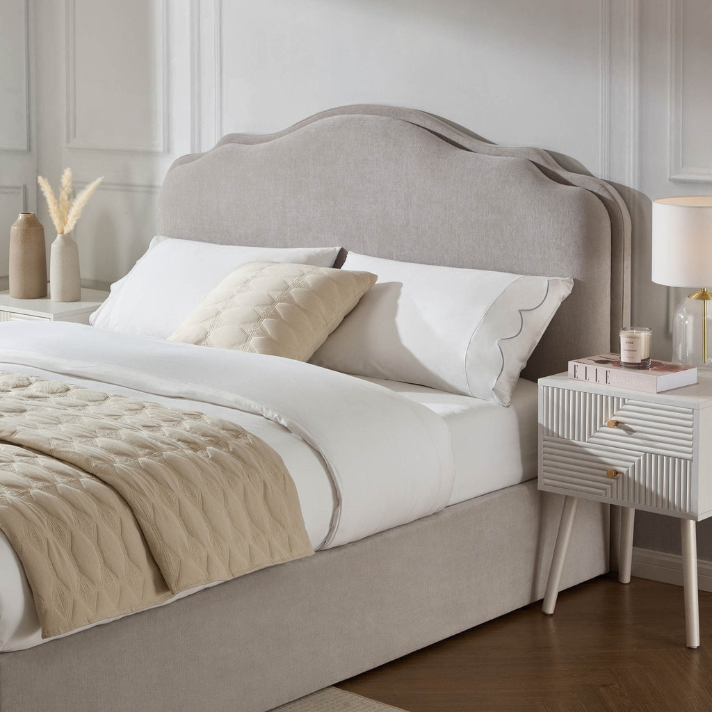 Wiltshire Chenille Ottoman Storage Bed - Light Grey - DUSK