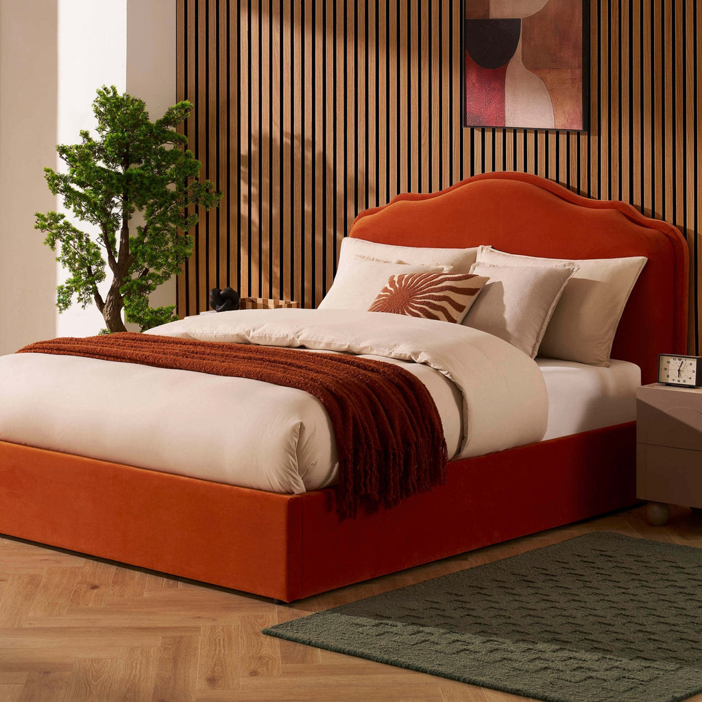 Wiltshire Ottoman Storage Bed - Bright Orange - DUSK