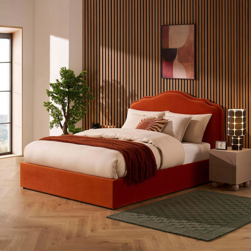 Wiltshire Ottoman Storage Bed - Bright Orange - DUSK